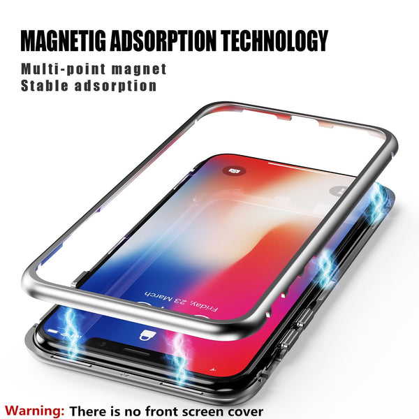 Metal Magnetic Glass Case for iPhone X/XS