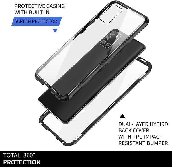 Metal Magnetic Glass case for Samsung Galaxy A21s